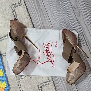 Louboutin Gold Heels